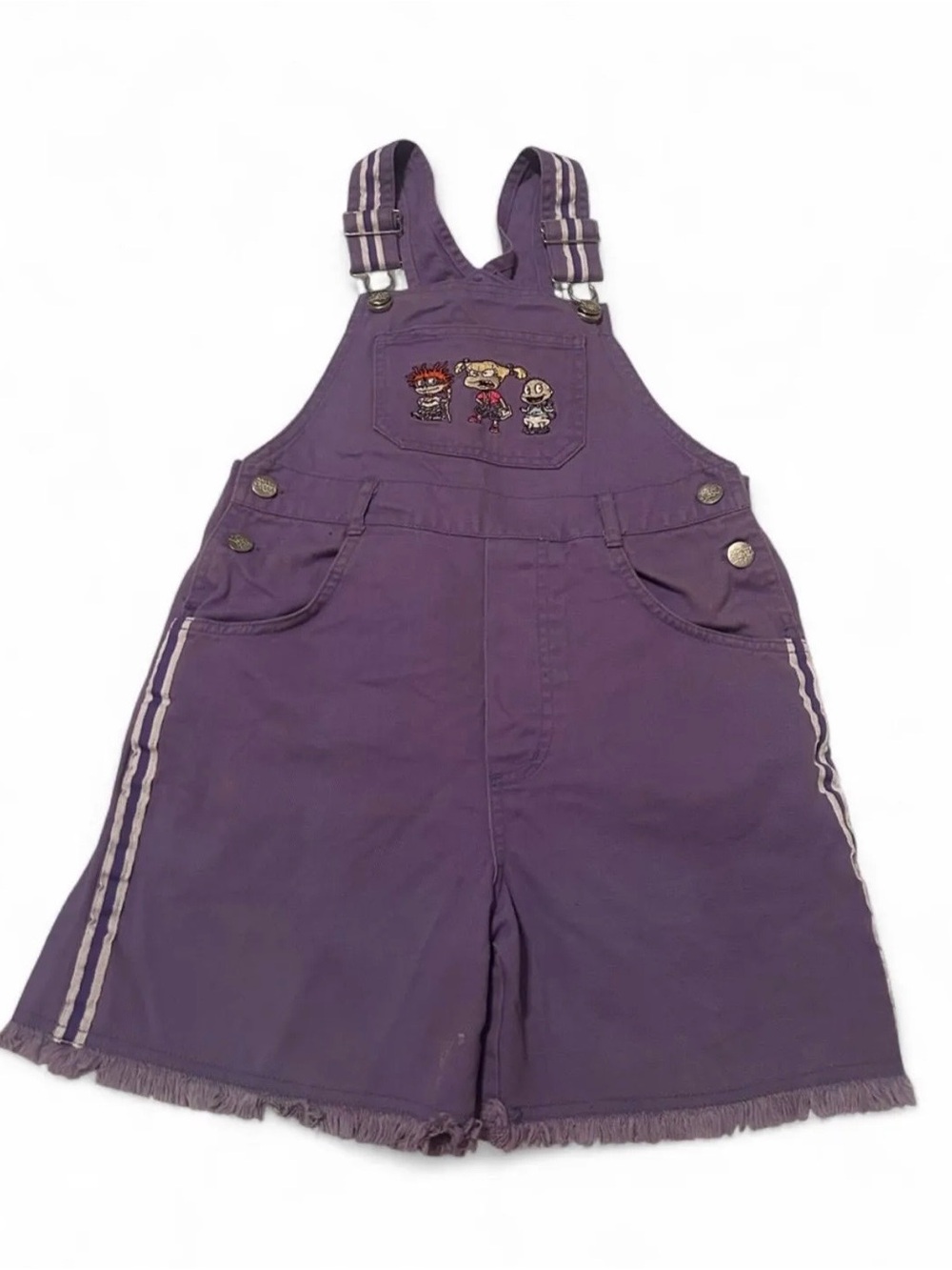 RARE 1999 Vintage Rugrats Purple Shortalls Overalls 7/8 Chuckie Angelica Tommy